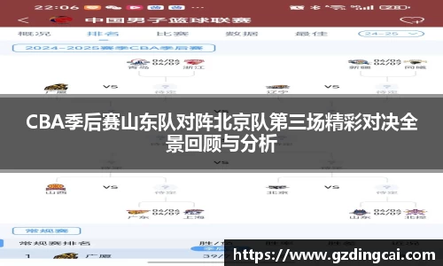 CBA季后赛山东队对阵北京队第三场精彩对决全景回顾与分析